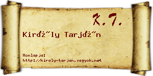 Király Tarján névjegykártya